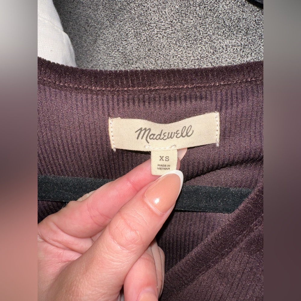 Madewell Elegant Velvet Dark Purple Wrap Top (XS) - Picture 12 of 15
